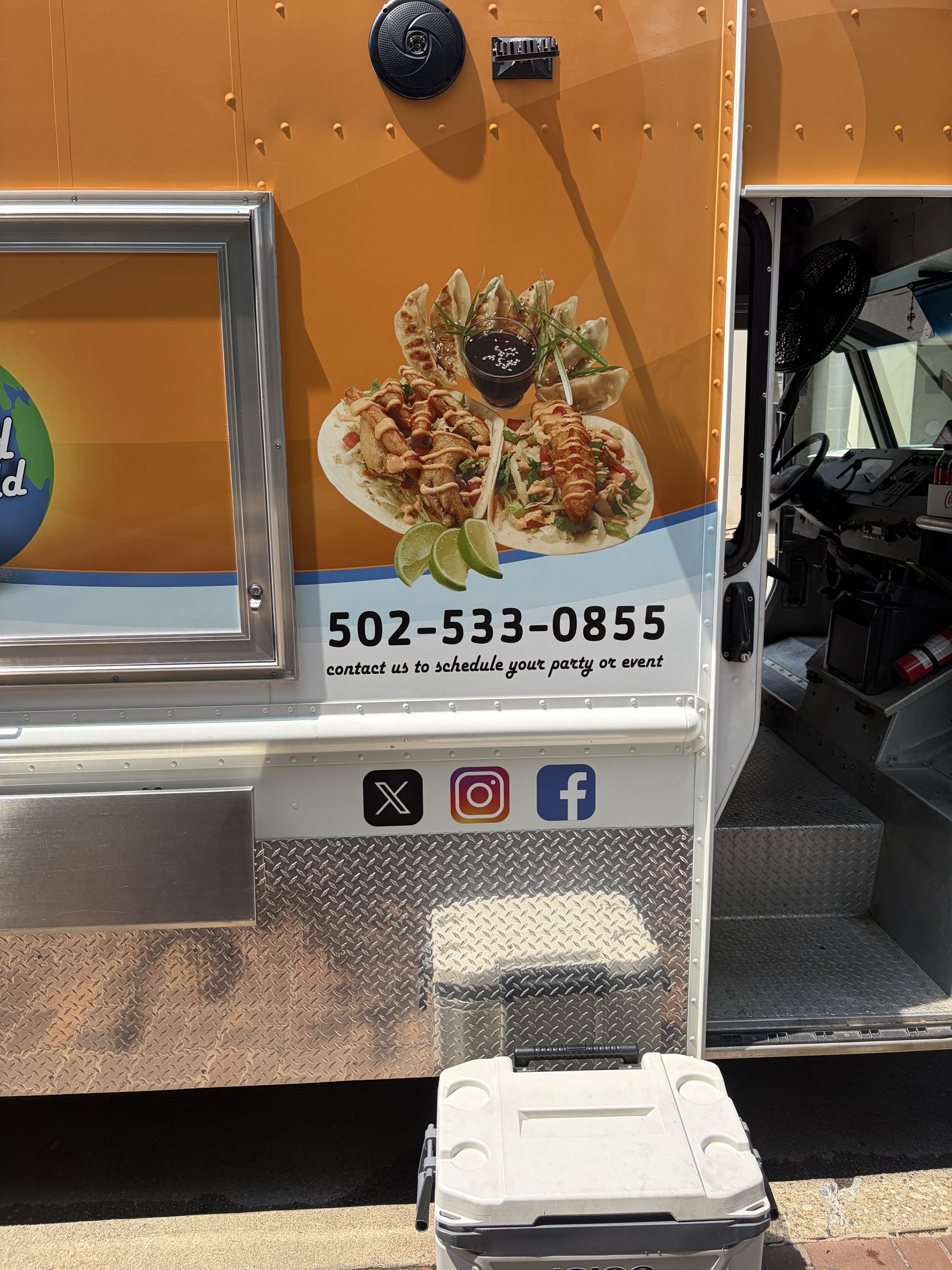 Traveling Kitchen food truck — Korean fusion tacos, dumplings and dipping sauce